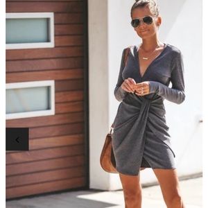 Vici ribbed v neck sweater dress